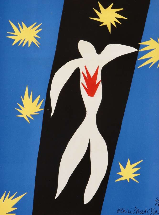 Henri Matisse: "The Fall of Icarus", Pochoir, 1945.