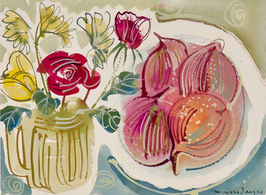 Alan Halliday: A collection of Watercolours of Fruits and Flowers.