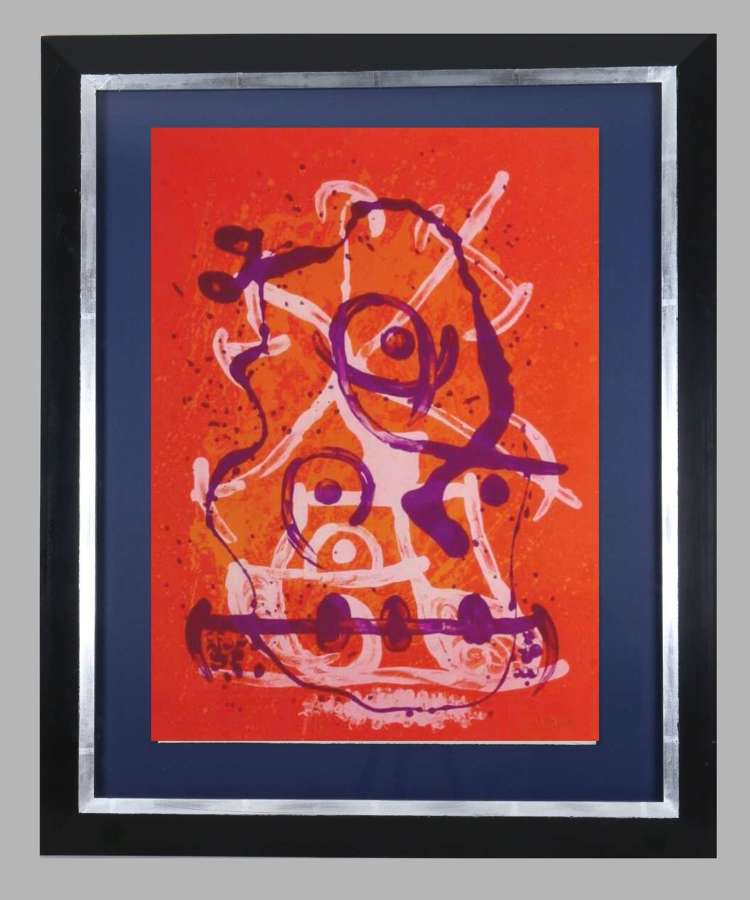 Joan Miró: " Chevauchée - Rouge Violet". Original lithograph, 1969.